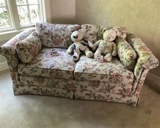 Lot 2351. $275.00. Sweet Vintage Century Furniture Floral Brocade 2 cushion loveseat. This would look lovely with your classic farmhouse look! It's mighty comfortable and in wonderful condition!