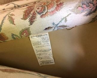Lot 2351. $275.00. Sweet Vintage Century Furniture Floral Brocade 2 cushion loveseat. This would look lovely with your classic farmhouse look! It's mighty comfortable and in wonderful condition!