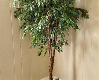 Lot 2359. $110.00. Faux ficus in nice heavy clay pot. 76" tall, 3' wide