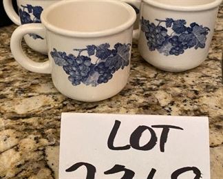 Lot 2368. $18.00. Set/4 Windsor-Browne coffee mugs with grape design.