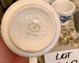 Lot 2368. $18.00. Set/4 Windsor-Browne coffee mugs with grape design.