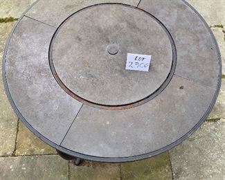 Lot 2300. $120.00. Smith & Hawken Provence Fire Pit Table w/Granite Slabs and copper insert. A bit of wear on the rim around the copper fire bowl, as you might expect since it's a fire pit, so Sold as -is. Also, we didn't find a spark screen. 40"wide x 20" high