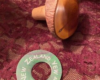 Lot 2377, $38.00. 1) Resin Pumpkin- great centerpiece, 2) Turkey cover gravy dish (adorable), 3) Grass Rose bowl w/leaf motif, 4) New Zealand Bottle Stopper made from a tree knot. 5) 2 Baskets that would be great for Fall decor!