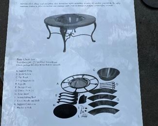 Lot 2300. $120.00. Heavy duty solid iron Smith & Hawken Provence Fire Pit Table w/Granite Slabs and copper insert. A bit of wear on the rim around the copper fire bowl, as you might expect since it's a fire pit, so Sold as -is. Also, we didn't find a spark screen. 40"wide x 20" high