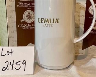 Lot 2459. $60.00. Gevalia Kaffe Lot: Thermal Server (white), Bean Storage, scooper, looks new! Connoisseur Home Concepts (GM-410W)