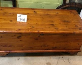 Lot 2461. $225.00. Grand Leader Cedar Chest (Stix, Baer & Fuller Dry Goods Co. St. Louis) 41.5"w x 19"d x 17"t. Great condition! Has wheels.