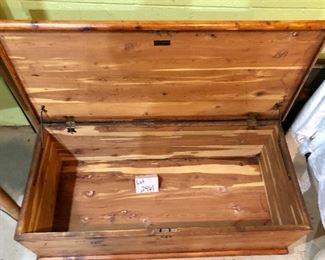 Lot 2461. $225.00. Grand Leader Cedar Chest (Stix, Baer & Fuller Dry Goods Co. St. Louis) 41.5"w x 19"d x 17"t. Great condition! Has wheels.