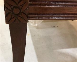 Lot 2475. $70.00. Tufted Rolled Arm Chair, sold as is. This chair has AMAZING bones! Look at the details on the legs! "30"" w x 27"" tall. seat: 20""d x 17""h"