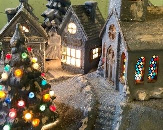 Lot 2483. $110.00. Lighted Ceramic Holiday Village. How adorable is this sweet ceramic holiday village? LOOK AT THIS CUTENESS!
