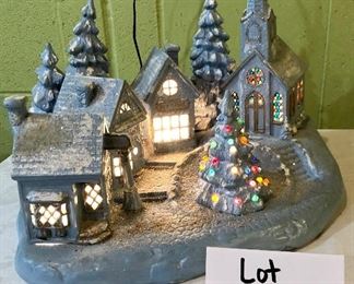 Lot 2483. $110.00. Lighted Ceramic Holiday Village. How adorable is this sweet ceramic holiday village? LOOK AT THIS CUTENESS!