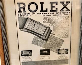 Lot 2489. $50.00 for the pair. Cool vintage advertisements! Dr. Pepper (for active people, lol) and Rolex (in French)