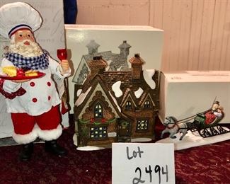 Lot 2494. $42.00. Department 56: Dickens Village (Bamby Moor Cottage) and Dashing through the snow), and Clothtique Possible Dreams Collection "Bon Appetite" #4026982