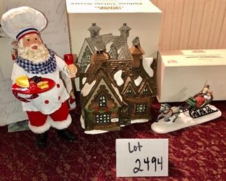 Lot 2494. $42.00. Department 56: Dickens Village (Bamby Moor Cottage) and Dashing through the snow), and Clothtique Possible Dreams Collection "Bon Appetite" #4026982