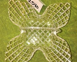 Lot 2540. $22.00. "Grainware" Acrylic or Lucite basket with handle, possibly by William Bonds. Great!