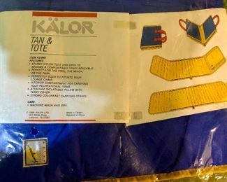 Lot 2541 Vintage New! Kalor Sungear "Tan & Tote" Still in Package. From the 80's