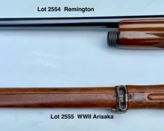 Lot 2554 $325.00 Vintage Remington Sportsman 12 Guage Shotgun Serial No.406786, Missing Cartridge Chamber Cover. Lot 2555 $350.00 WWII Japanese Arisaka Type 99 7.7 Rifle