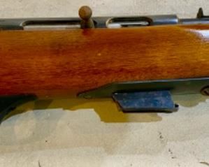 Lot 2556 $150.00 Vintage 22 Rifle with some rust on the barrel. Needs some work.