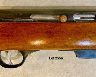 Lot 2556 $150.00 Vintage 22 Rifle with some rust on the barrel. Needs some work.