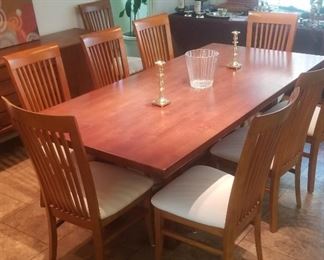 Large dining table and 10 chairs