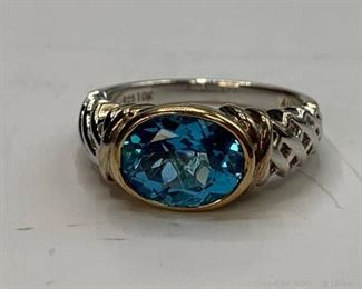 10k Sterling Blue Topaz Ring