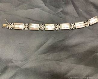 Abalone and Mother of Pearl Sterling Bracelet