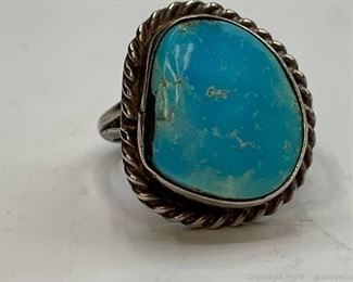 Navajo Turquoise and Sterling Ring