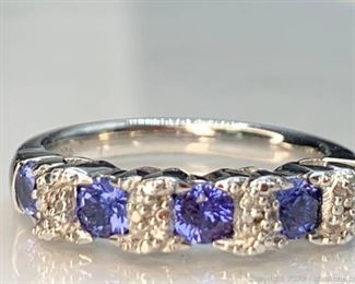 Sapphire and Diamond Sterling Band