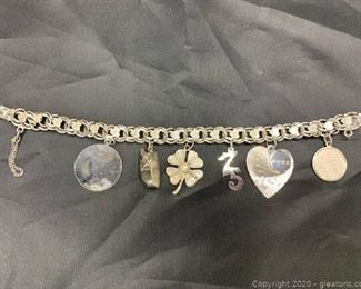 Sterling Charm Bracelet with Charms