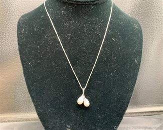 Sterling Silver Freshwater Double Pearl Necklace