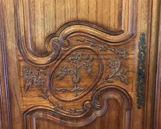 Heckmann Computer Workcenter, One Piece, Height Seven Feet Four Inches, Sides Height Six Feet Ten Inches, Width Four Feet, Depth Twenty-One and Five Inches, Pull Out Keyboard & Printer Shelf, Two Pocket Doors, One File Drawer, Adjustable Shelves, One Wrist Rest, Electrical Receptacle