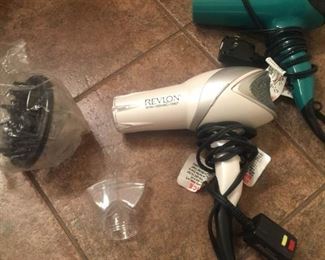 2 Revlon Hair Dryers w Attachments