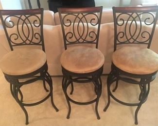 3 Swivel Bar Stools