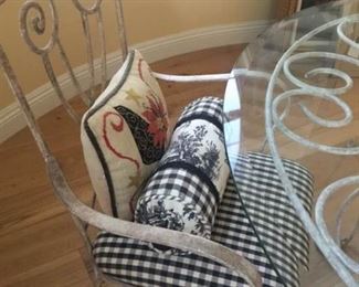 Adorable French Bistro Iron and Glass Dining Set