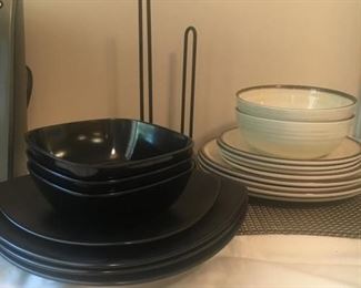 Ceramic Dinner Ware and Paper Towel Holder