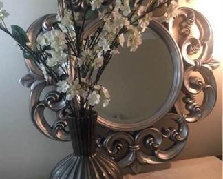 Decorative Mirror Vase With Flowers