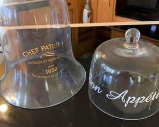 French Worded Glass Domes