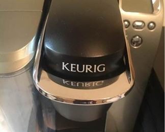 Keurig Coffee Maker and Metal Storage