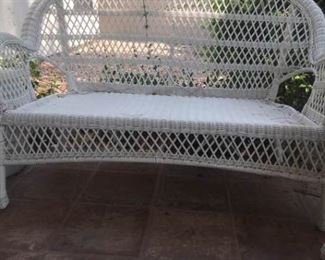 White Wicker Patio Set