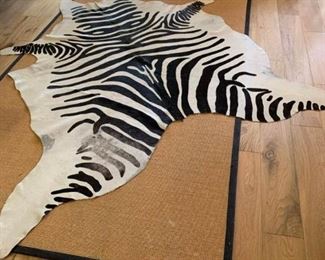 Zebra Skin Rug and Woven Matte Rug