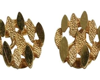 Francois Borgel Mid Century 14K Modern Design Earrings