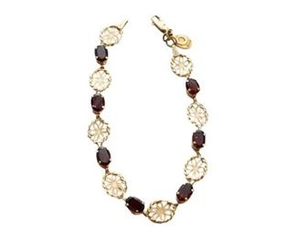 Lucent Yellow Gold and Colored Stone link Bracelet