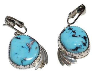 Native American Turquoise and Silver Earrings