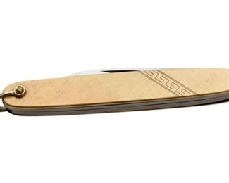 Vintage Gold Metal Pocket Knife