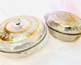 Vintage Fire-king and Pyrex casserole dishes with lid  