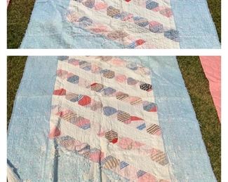 Vintage Octagon Quilt 78” x 51” 