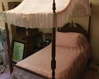 Sears Homestead Four Poster Canopy Twin Bed including bedspread and mattress, if desired, $99