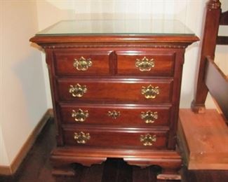 Lexington Night Stand, Cherry Chippendale with glass top protector, $275ea. - Sold as set
