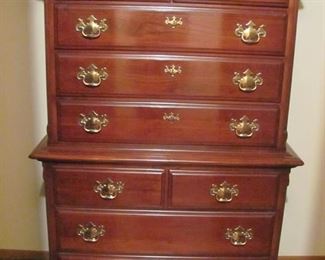 Lexington Cherry Chippendale Style Lingerie Chest, with glass top protector, Quality, Made in USA, $625