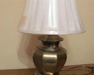 New oiled brass lamp, small (around 18" with shade) $35