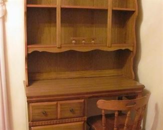 Sears Homestead child's desk with bookshelf (2 available) with coordinating chair, $65 ea pair